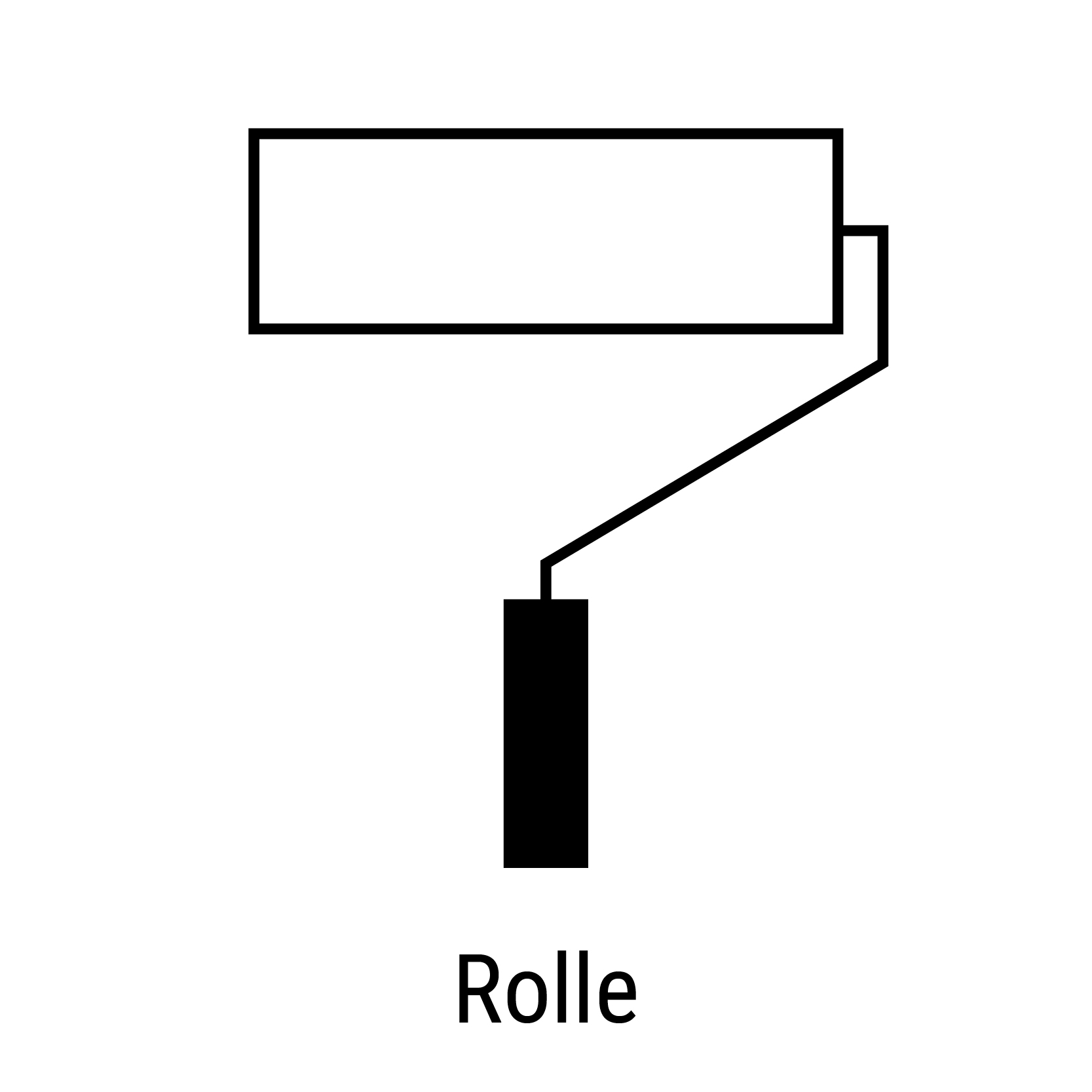 Eine stilisierte Malerrolle auf weißem Hintergrund, ideal für kreative Wandgestaltungen mit Streichputz im Wohnzimmer.