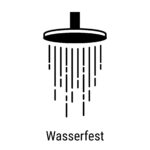 Ein stilisiertes Wasserhahn-Symbol mit herabfallenden Wasserströmen, ideal für kreative Wandgestaltung in Wohnzimmern. | © Coloriamo