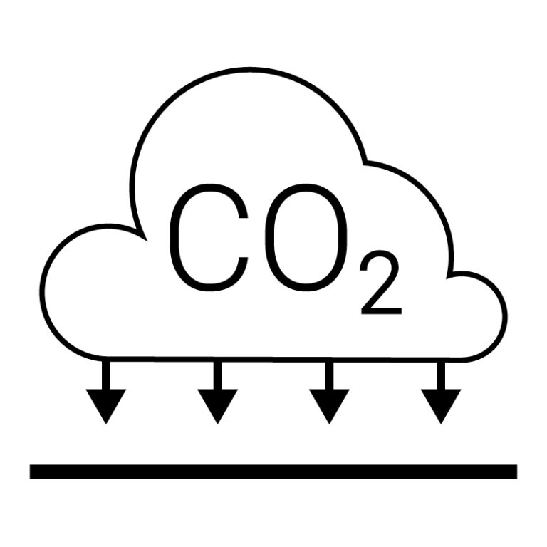Icon zeigt CO2-bindende Technologie, die ideal für fugenlose Bäder und Designböden ist. | © Coloriamo