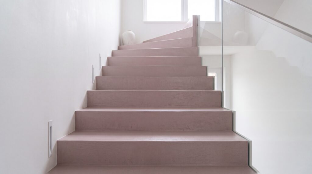 Microzement Treppe COLORIAMO Fugenlosspachtel Rustico CR10