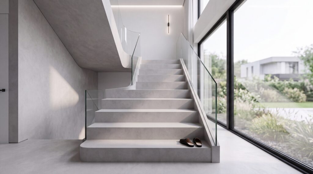 Microzement Treppe COLORIAMO Fugenlosspachtel Rustico CR6